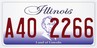 IL license plate A402266