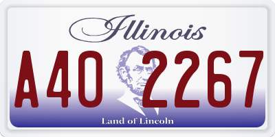 IL license plate A402267