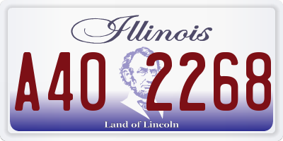 IL license plate A402268