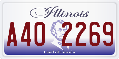 IL license plate A402269