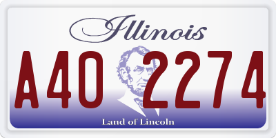 IL license plate A402274