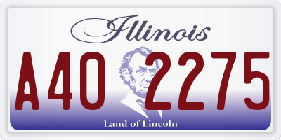 IL license plate A402275