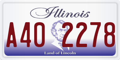 IL license plate A402278
