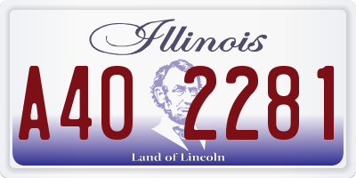 IL license plate A402281