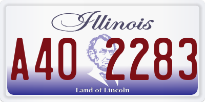IL license plate A402283