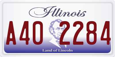 IL license plate A402284