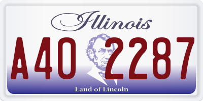 IL license plate A402287