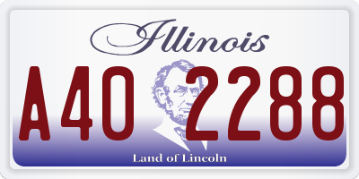 IL license plate A402288