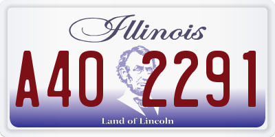 IL license plate A402291