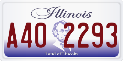 IL license plate A402293