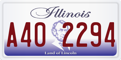 IL license plate A402294