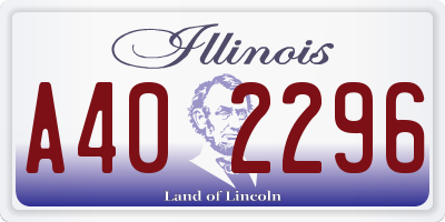 IL license plate A402296