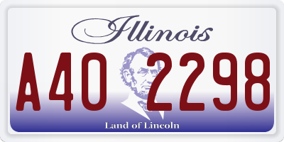 IL license plate A402298