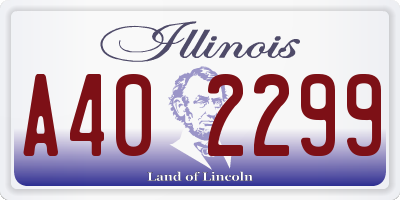 IL license plate A402299