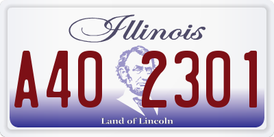 IL license plate A402301