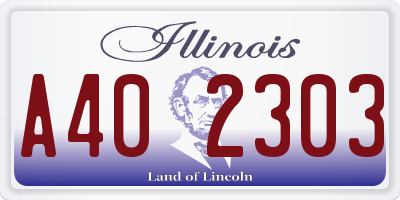 IL license plate A402303