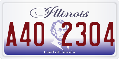 IL license plate A402304