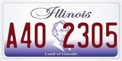 IL license plate A402305