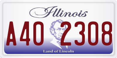 IL license plate A402308