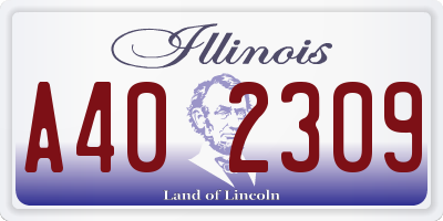 IL license plate A402309