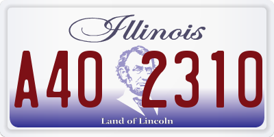 IL license plate A402310