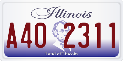 IL license plate A402311