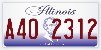 IL license plate A402312