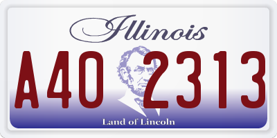 IL license plate A402313
