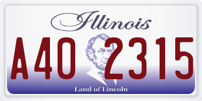 IL license plate A402315