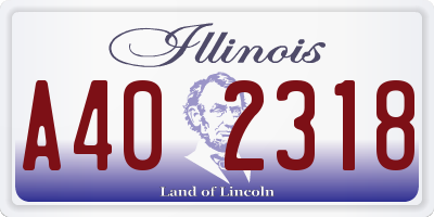 IL license plate A402318