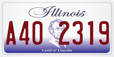 IL license plate A402319