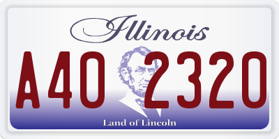 IL license plate A402320