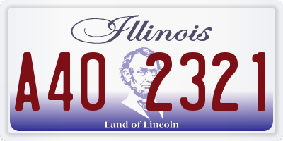 IL license plate A402321