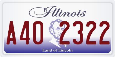 IL license plate A402322