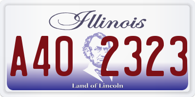IL license plate A402323