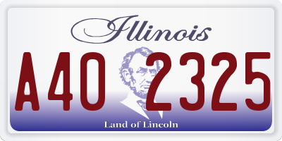 IL license plate A402325