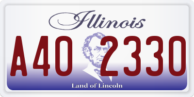 IL license plate A402330