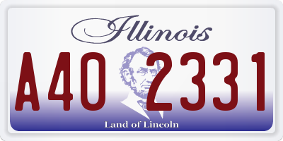 IL license plate A402331