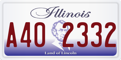 IL license plate A402332
