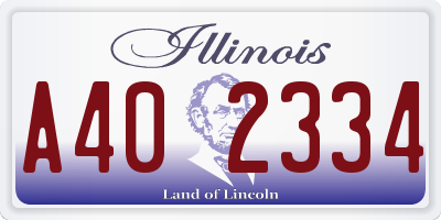 IL license plate A402334