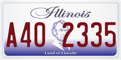 IL license plate A402335