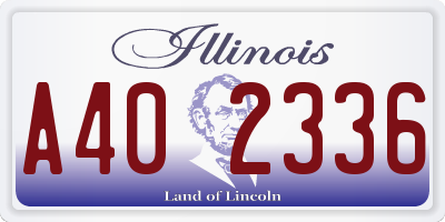 IL license plate A402336