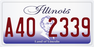 IL license plate A402339