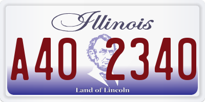 IL license plate A402340