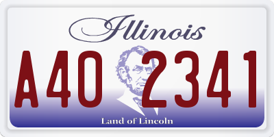 IL license plate A402341