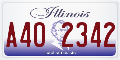 IL license plate A402342