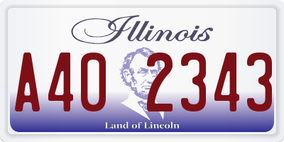 IL license plate A402343