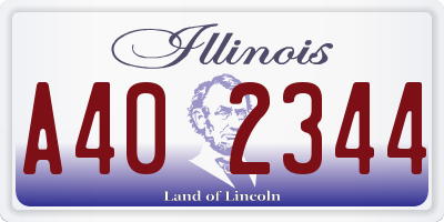 IL license plate A402344