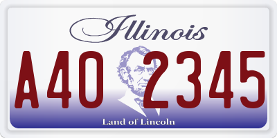IL license plate A402345
