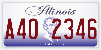 IL license plate A402346